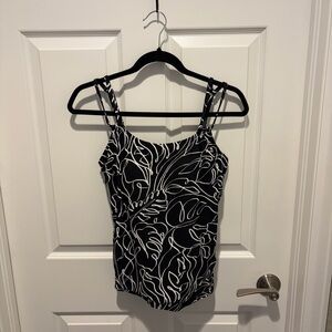 Elegant Black and White Women's Swim Tankini
